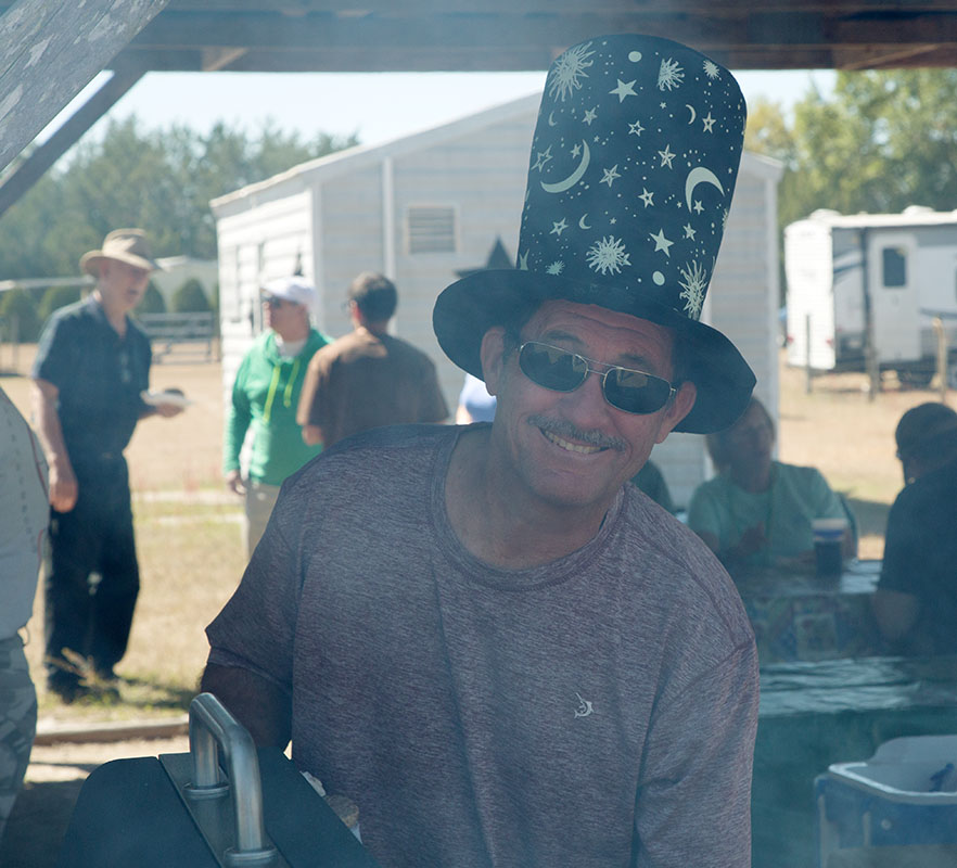 Marty in the mist....er... grill smoke.