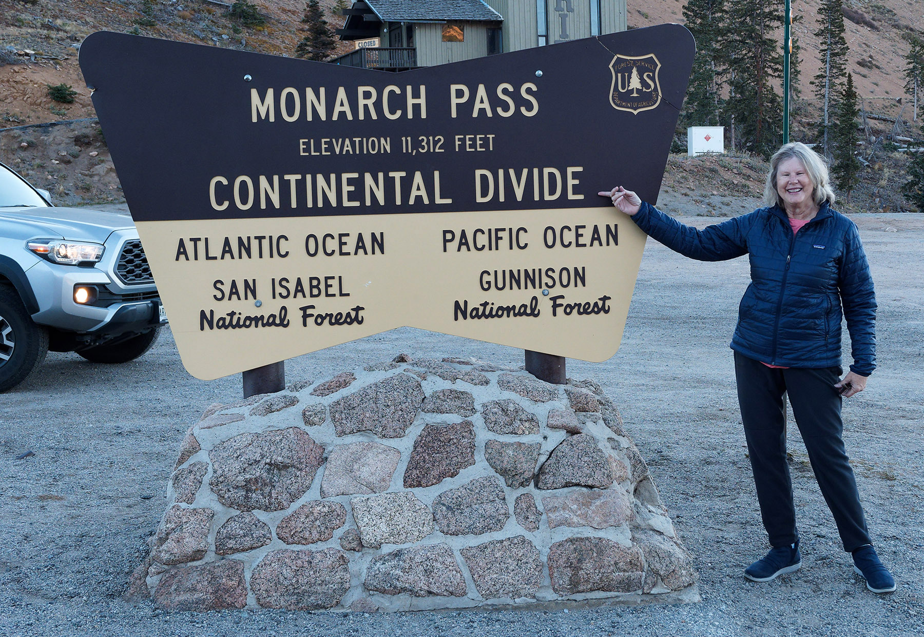 Stop at Monarch Pass on US Highway 50 on way to Gunnison
