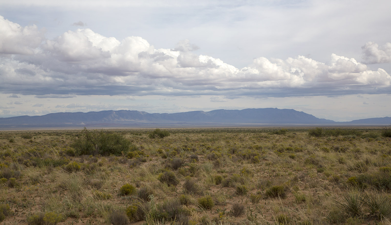 Stop 10 at the end of the Quebradas Back Country Byway.  Looking East towards the Oscura Mountain range and Mockingbird Gap.